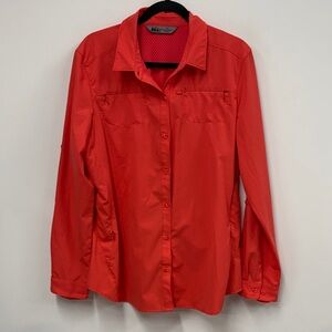 REI Coral Red sunshield vented Button-Up Shirt XL